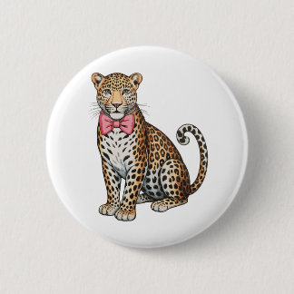 Leopard Pink Coquette Bow Girly Sublimation Art Button