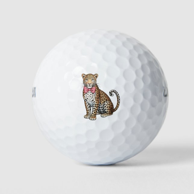 Leopard Pink Coquette Bow Girly Sublimation Art Golfball (Vorderseite)