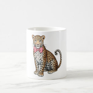 Leopard Pink Kokette Bogen Mädchen Sublimationskun Kaffeetasse