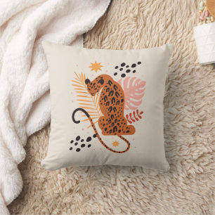Léopard Plat Design Boho Lancer Oreiller