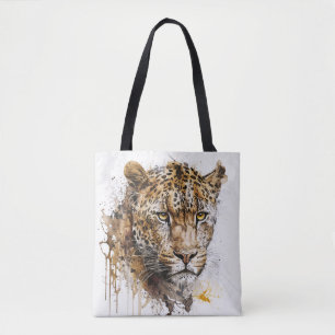 Leopard Portrait Animal Painting Wildlife Outdoor Tasche