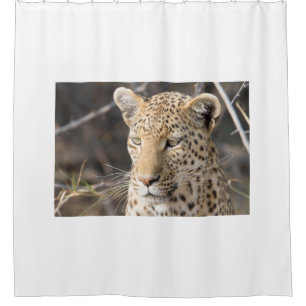 Leopard-Portrait Duschvorhang