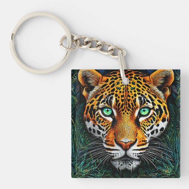 Leopard-Portrait Schlüsselanhänger (Vorderseite)