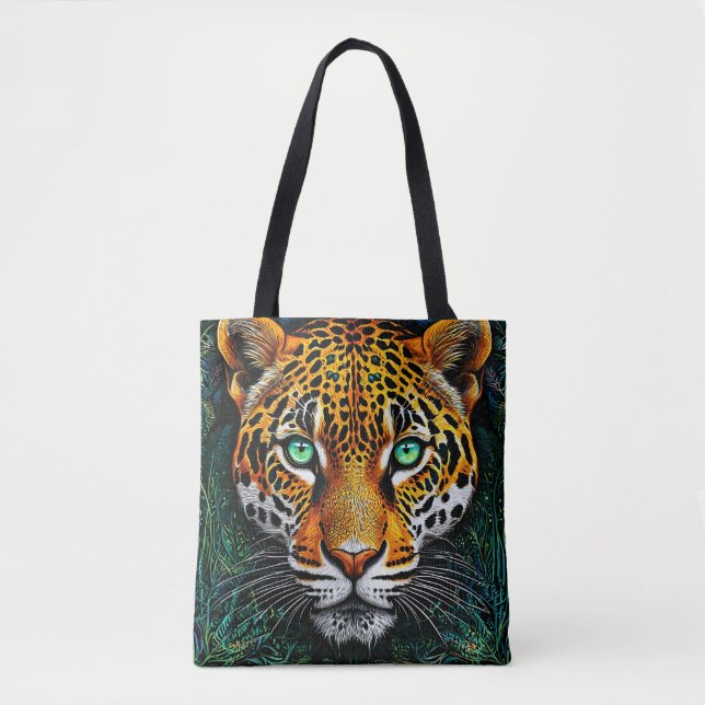 Leopard-Portrait Tasche (Vorderseite)