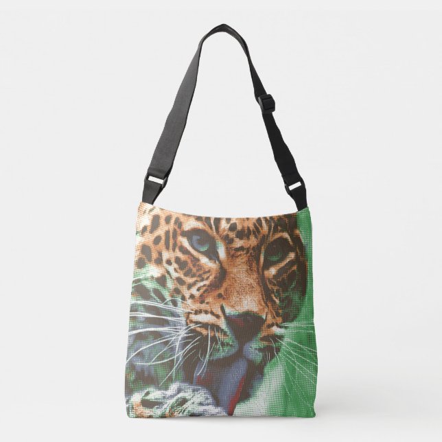 Leopard Portrait Tasche Ultra Violet (Vorderseite)