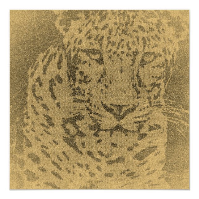 Leopard Portrait Vintag Poster (Vorderseite)