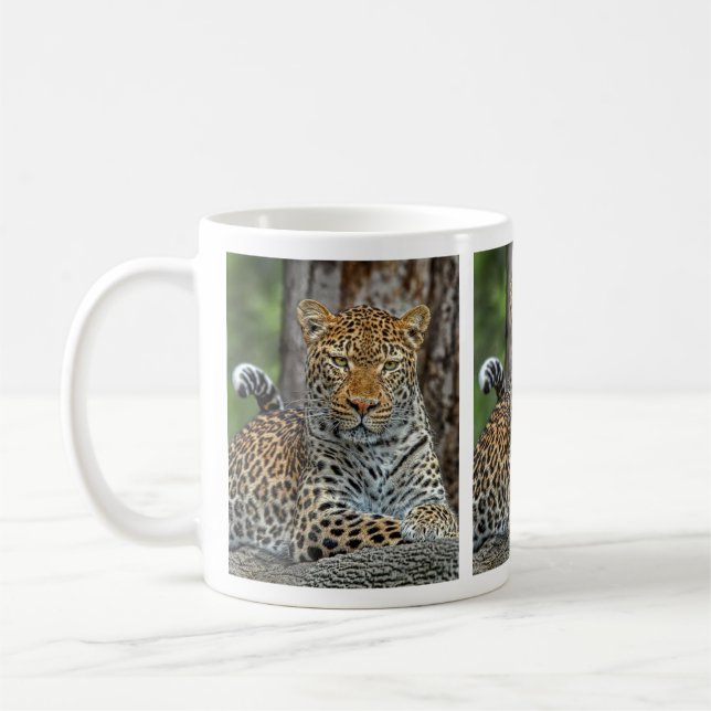 Leopard-Porträt-Tasse Kaffeetasse (Links)