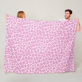 Leopard Preppy Pink Line Fleecedecke