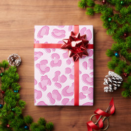 Leopard Preppy Pink Line Geschenkpapier