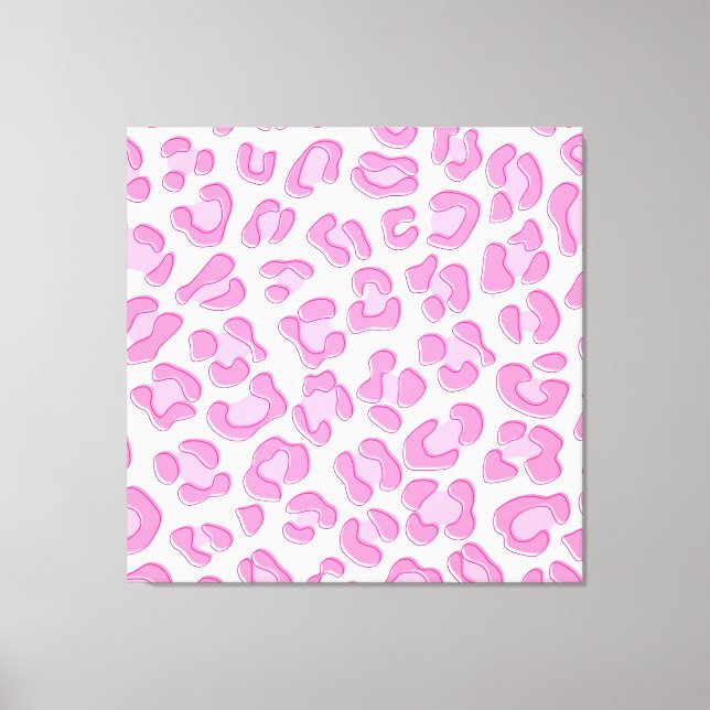 Leopard Preppy Pink Line Leinwanddruck (Vorderseite)