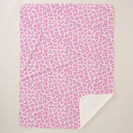 Leopard Preppy Pink Line Sherpadecke