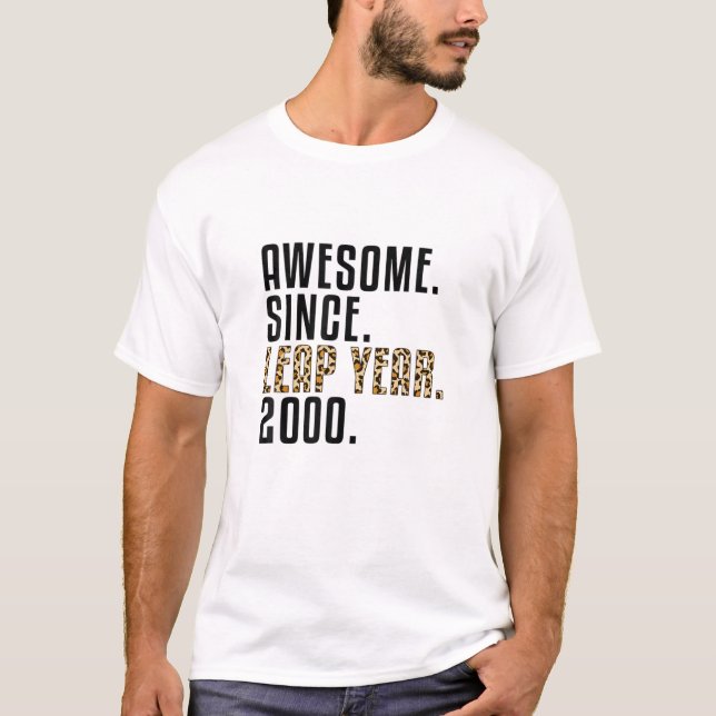 Leopard-Prin Phantastisch seit 2000 T-Shirt (Vorderseite)