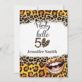 Leopard Print 50. Geburtstag für Frau Einladung