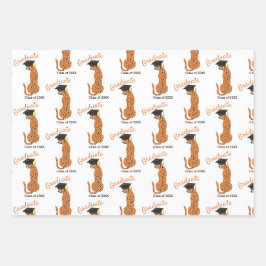 Leopard Print Abschluss Geschenkpapier Set
