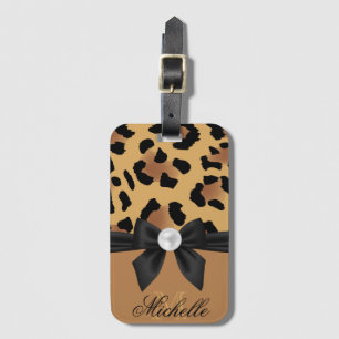 Leopard Print and Bow Gepäckanhänger