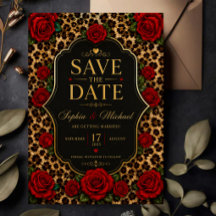 Leopard Print and Red Rose