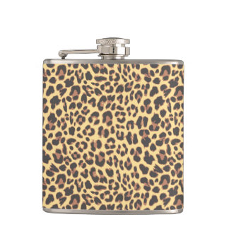 Leopard Print Animal Hautmuster Flachmann