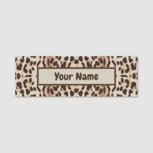Leopard Print Animal Muster Namensschild