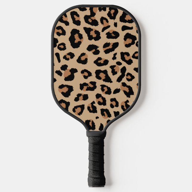 Leopard Print Animal Muster Pickleball Schläger (Vorderseite)