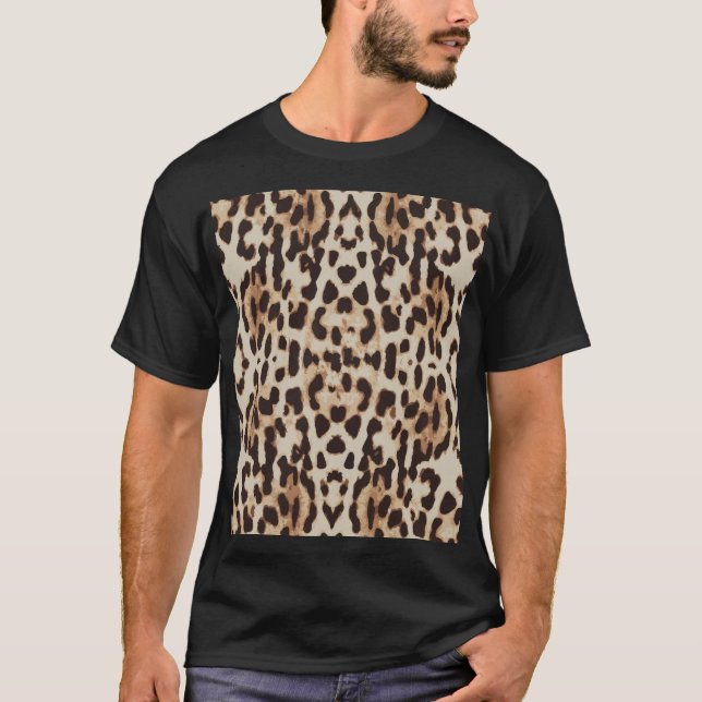 Leopard Print Animal Muster T-Shirt (Vorderseite)