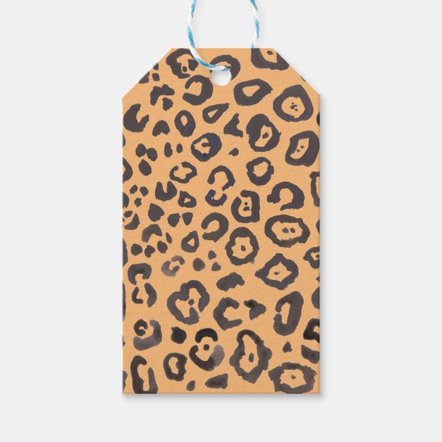 Leopard Print Animal Mustergemälde Geschenkanhänger (Vorderseite)