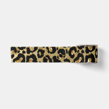 Leopard Print Animal Print Gold Glitzer