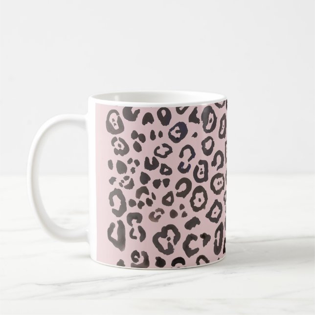 Leopard Print Animal Print Muster Kaffeetasse (Links)