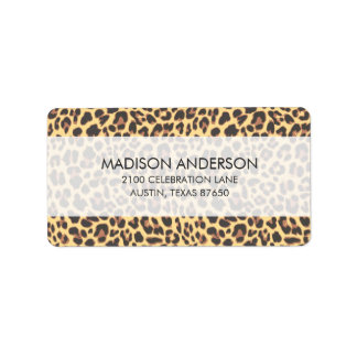 Leopard Print Animal Skin Muster Adressaufkleber