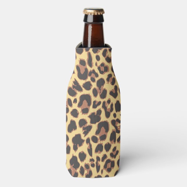 Leopard Print Animal Skin Muster Flaschenkühler (Flaschenvorderseite)