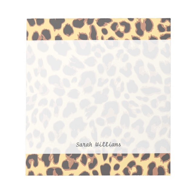 Leopard Print Animal Skin Muster Notizblock (Vorderseite)
