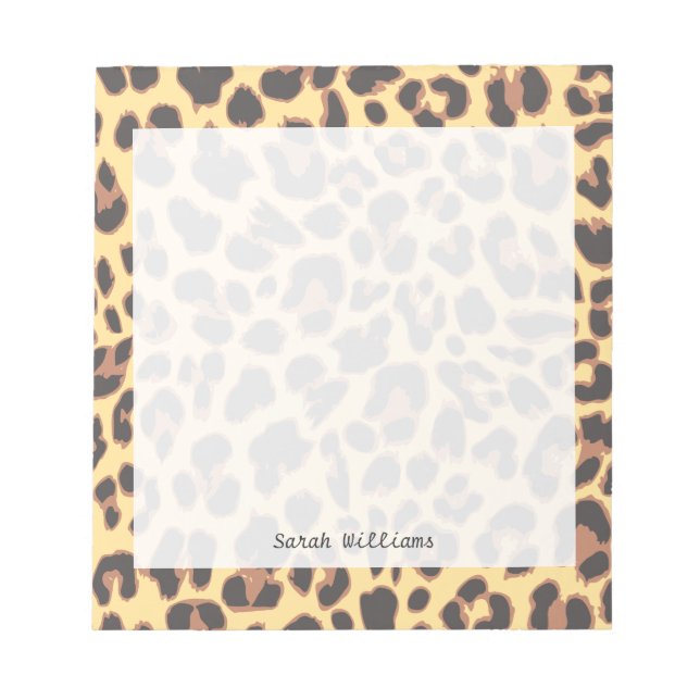 Leopard Print Animal Skin Muster Notizblock (Vorderseite)