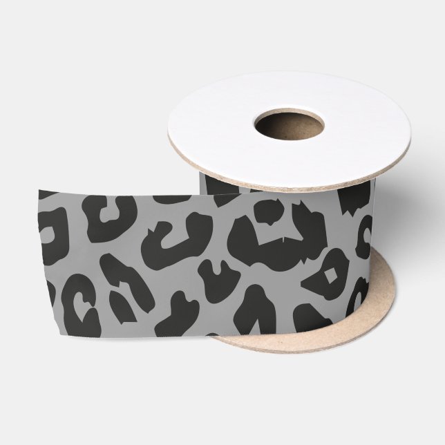 Leopard Print Animal Skin Muster Satinband (Spule)
