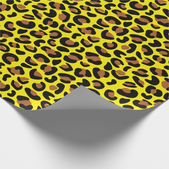 Leopard Print Anniversary Geschenk gelb Nahtlos Geschenkpapier (Ecke)