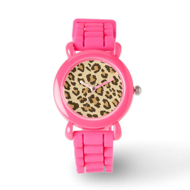 Leopard Print Armbanduhr (Vorderseite)