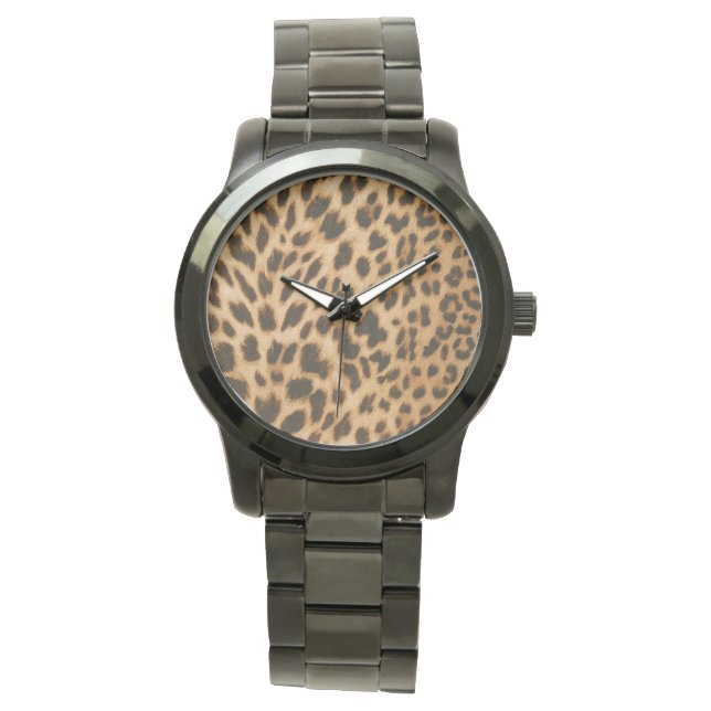 Leopard Print Armbanduhr (Vorderseite)
