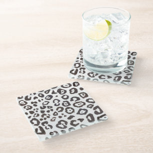 Leopard Print Art Muster Deco Glass Untersetzer