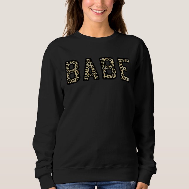 Leopard Print Babe Bridal Bachelorette Party Match Sweatshirt (Vorderseite)