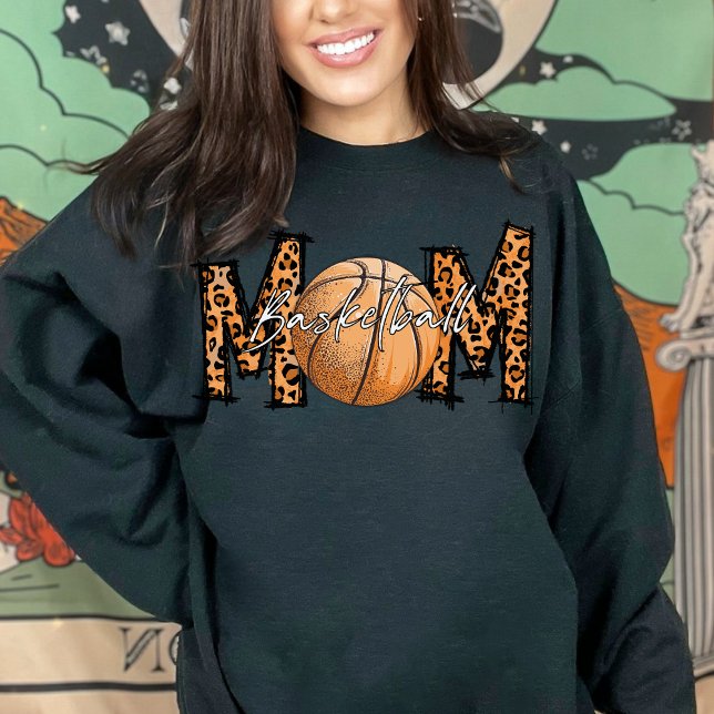 Leopard Print Basketball Mama, Athlete # und Name  Sweatshirt (Von Creator hochgeladen)