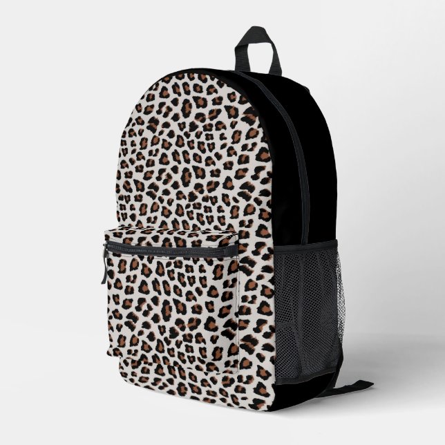 Leopard Print Bedruckter Rucksack (Rückseitige Ecke Rechts)