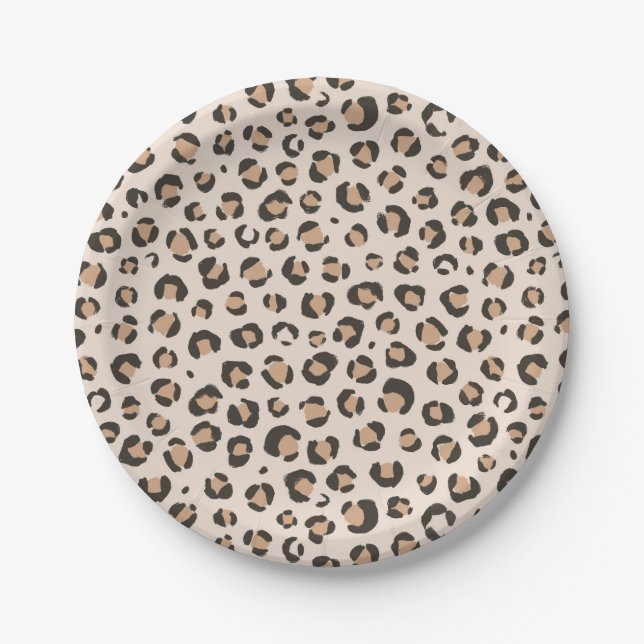 Leopard Print Birthday Party Pappteller (Vorderseite)