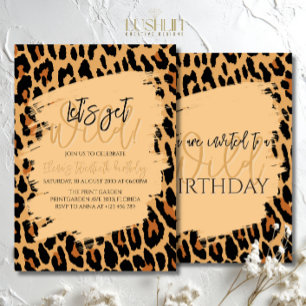 Leopard Print Birthday Stilvolles Animal Print Par Einladung