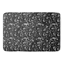 Leopard Print Black and Silver Gray Badematte