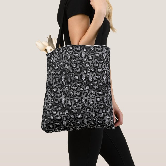 Leopard Print Black and Silver Gray Tasche (Von Nahem)