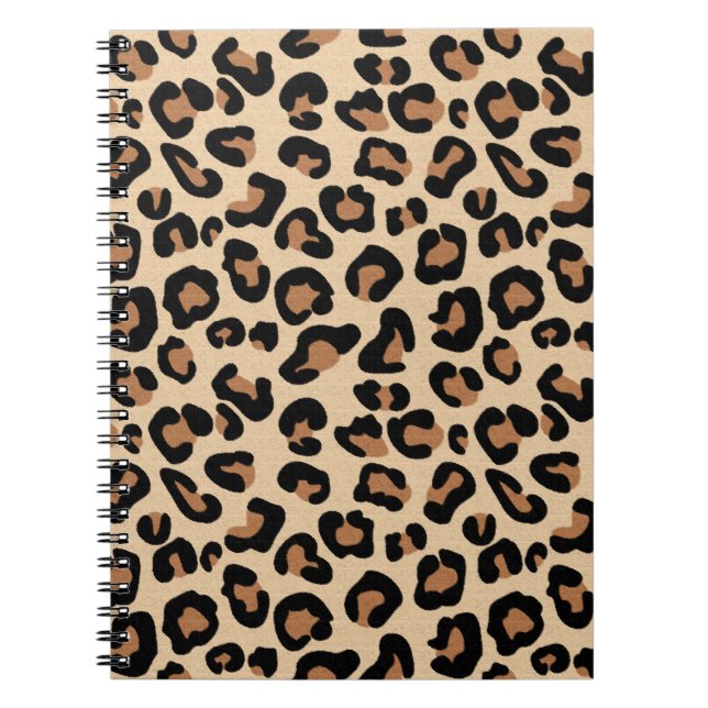Leopard Print, Black, Brown, Rust und Tan Notizblock (Vorderseite)