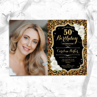 Leopard Print Black Gold Foto 50. Geburtstag