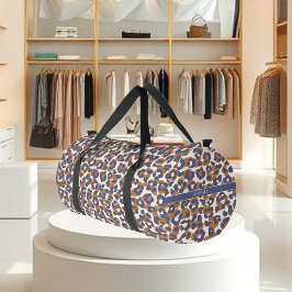 Leopard Print Blue und Brown- Duffle Bag