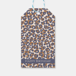 Leopard Print Blue und Brown- Geschenkanhänger