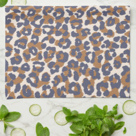 Leopard Print Blue und Brown- Geschirrtuch