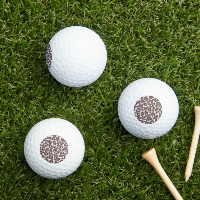 Leopard Print Blue und Brown- Golfball (Insitu Gras)