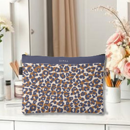 Leopard Print Blue und Brown Zubehörtasche